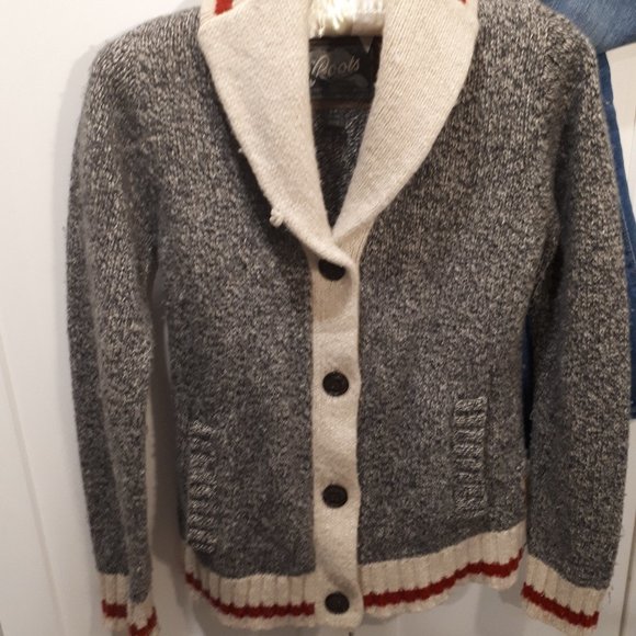 ROOTS Heritage Cabin Shawl Cardigan WOOL Extra Small - Picture 1 of 12
